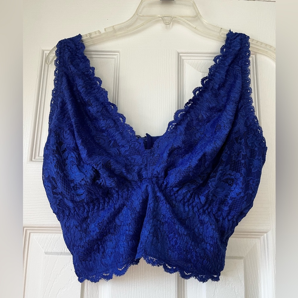 Cosabella Longline Lace Bralette Royal blue, size large